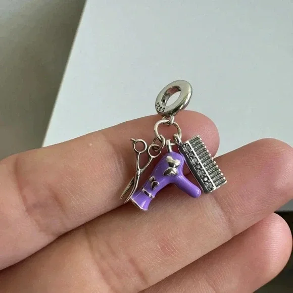 925 Sterling Silver Lady Hair Care Charm - Picture 7 of 10